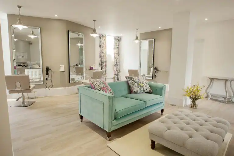 Red Barn retreat hair salon reception area